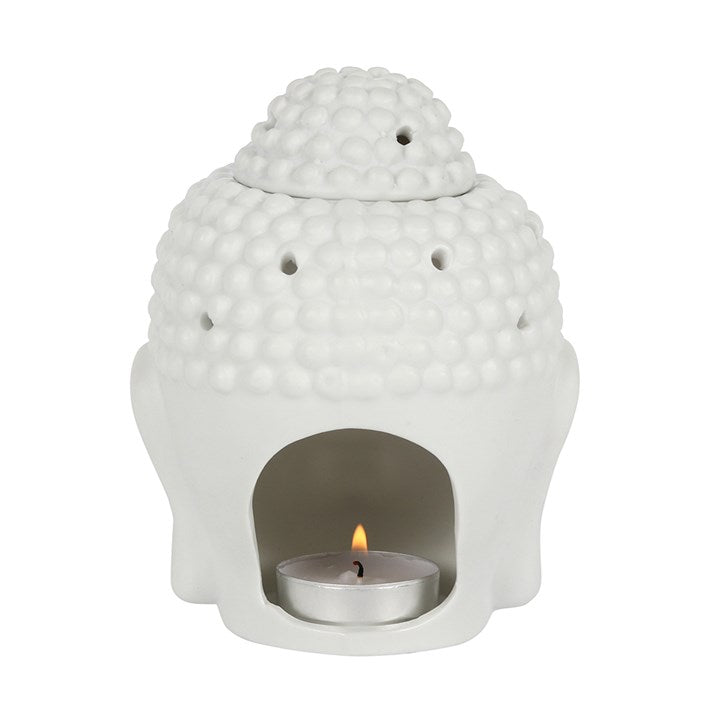 WHITE BUDDHA HEAD OIL BURNER